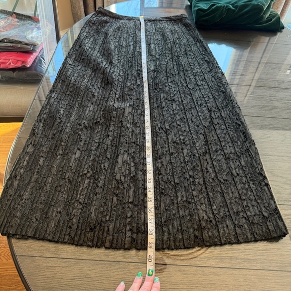 Banana Republic Lace Pleated Maxi Skirt dark green 45153 - Picture 8 of 13